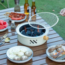 28 cm Charcoal Grill with Wooden Handles for Outdoor Use