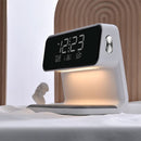 3-in-1 LCD Alarm Clock | Wireless Charging Station | Dimmable LED Lamp