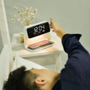 3-in-1 LCD Alarm Clock | Wireless Charging Station | Dimmable LED Lamp