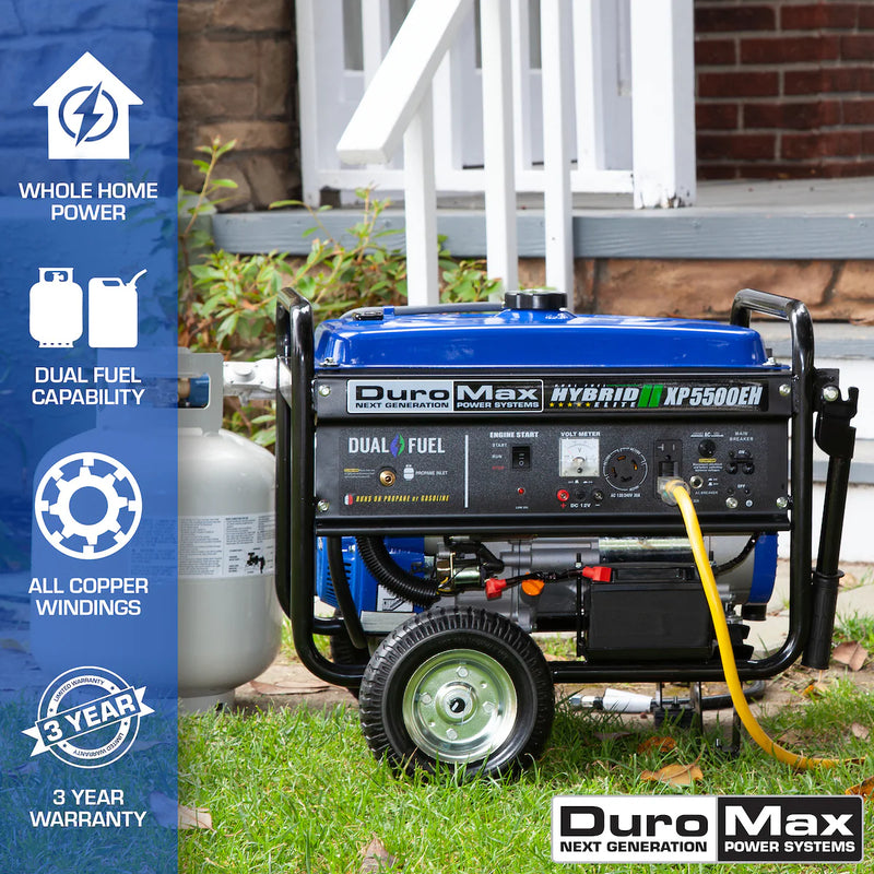 DuroMax XP5500EH 5,500 Watt Portable Dual Fuel Generator