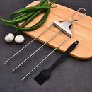 Stainless Steel BBQ Skewer | Dual-Tine Style | Slide Scraper for Simple Cleaning | SpießPro