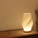DreamWave - Contemporary cream 3D wave lamp with sleek metal base