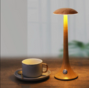 GlowWood - Stylish wireless LED wooden table lamp with built-in battery