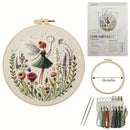 Embroidery Kit Fairy Girl | Pattern Pre-Printed | Video Lessons and Instructions | CraftLuna