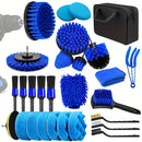 28-Piece Brush Set for Automatic Car Washing with Drill Attachments and Bag