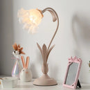 Countryside Frosted Glass Night Lamp – Flower Design, Single-Light Table Lamp for Kids’ Rooms (Available in Pink or Green)