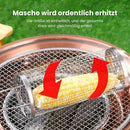 Stainless Metal Grill Basket | Rolling Tray | Ideal for Small Grill Items | GrillRoll