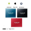 External Storage | 128GB Portable SSD | USB-C & USB 3.1 | Ultra-Compact | Shockproof Build | DataVault