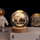3D Carved Crystal Globe Lamp – Gentle LED Night Glow