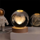 3D Carved Crystal Globe Lamp – Gentle LED Night Glow