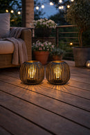 20 cm Metal Lantern – Solar Powered with Automatic Warm White Illumination