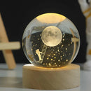 3D Carved Crystal Globe Lamp – Gentle LED Night Glow