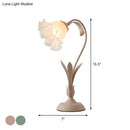 Countryside Frosted Glass Night Lamp – Flower Design, Single-Light Table Lamp for Kids’ Rooms (Available in Pink or Green)