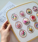Embroidery Kit with 12 Floral Patterns | Complete Set | Ready to Start | NeedleNest