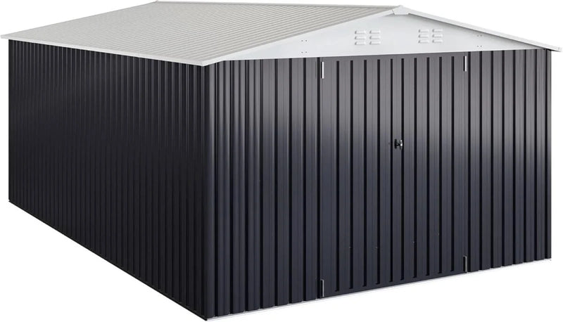 Patiowell 10 ft. W x 12 ft. D Size Upgrade Metal Storage Shed (119 sq. ft.)