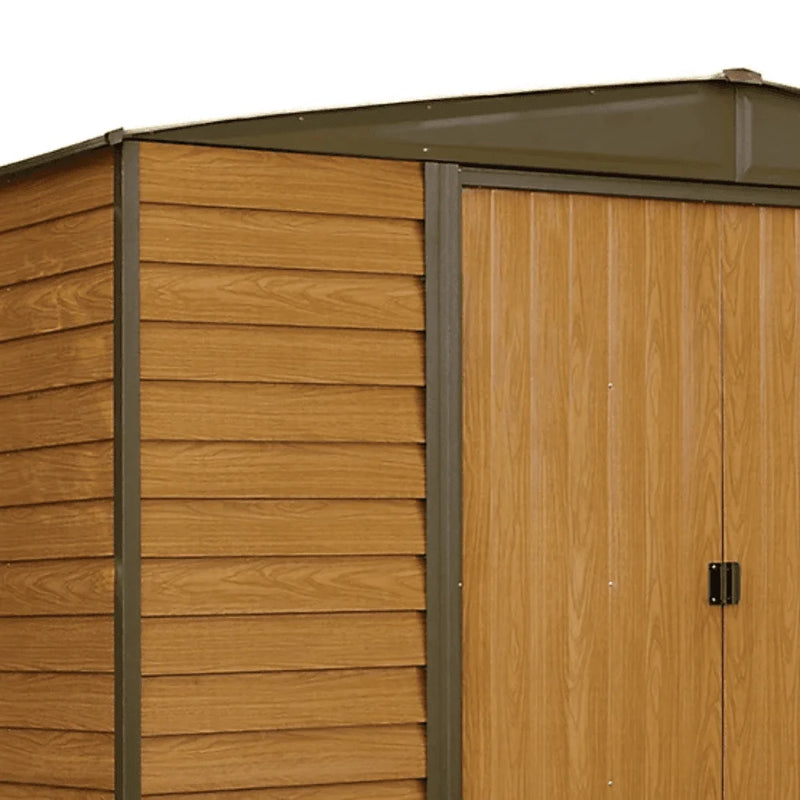 Arrow 10 ft. x 8 ft. Woodridge Shed – Durable Metal Storage with Woodgrain Finish