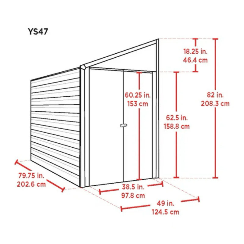 Arrow 4 ft. x 7 ft. Yardsaver Galvanized Steel Storage Shed