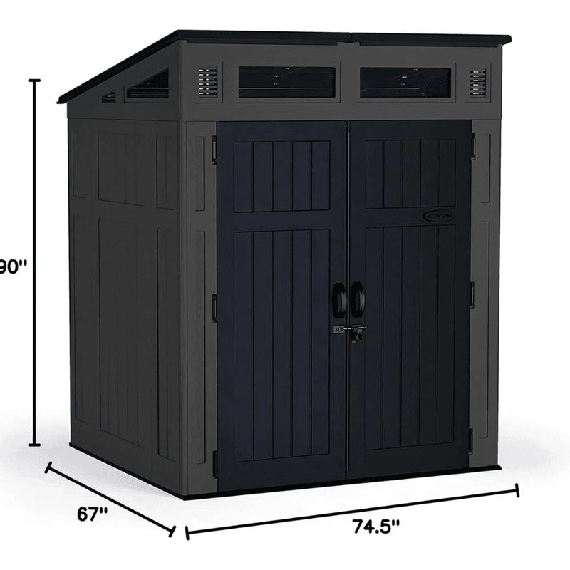 Suncast Modernist 6 ft. x 5 ft. Resin Vertical Pent Storage Shed with Floor Kit