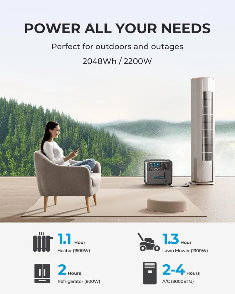 BLUETTI AC200MAX Expandable Power Station | 2048Wh 2200W