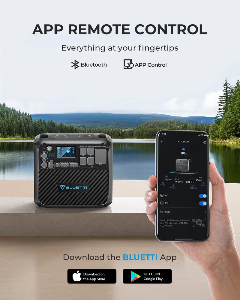 BLUETTI AC200MAX Expandable Power Station | 2048Wh 2200W